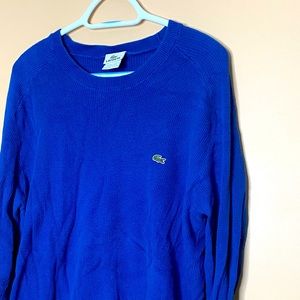 Mens Blue Lacoste long sleeve waffle shirt. Size 7